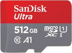 Ultra microSDXC 512GB + SD Adapter 150MB/s A1 Class 10 UHS-I