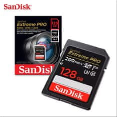 SanDisk Extreme PRO 128GB SDXC spominska kartica 200MB/s & 90MB/s Branje/Pisanje UHS-I, Class 10, U3, V30