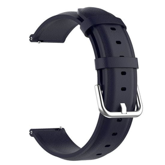 BStrap Leather Lux pašček za Garmin Vivoactive 5, navy blue