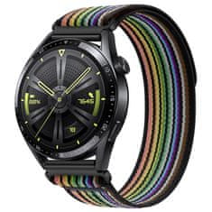 BStrap Velcro Nylon pašček za Garmin Vivoactive 5, black rainbow