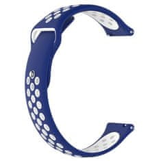 BStrap Silicone Sport pašček za Garmin Vivoactive 5, blue/white