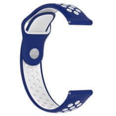 BStrap Silicone Sport pašček za Garmin Vivoactive 5, blue/white