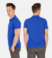 PANTONECLO Komplet dveh Moških polo majic iz pike pletenine - rebrast ovratnik in manšete, kraljevsko modra in rdeča, XL