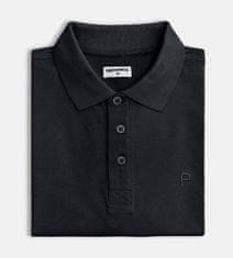 PANTONECLO moška polo majica iz pike pletenine - rebrast ovratnik in manšete, črna, XL