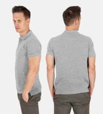 PANTONECLO Komplet dveh Moških polo majic iz pike pletenine - rebrast ovratnik in manšete, Črna in siva, XL