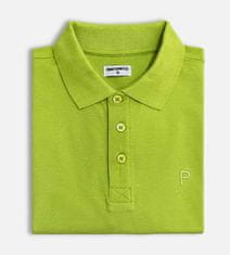 PANTONECLO Moška polo majica iz pike pletenine - rebrast ovratnik in manšete, limeta, XL