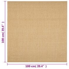 Vidaxl Preproga naravni sisal 100x100 cm