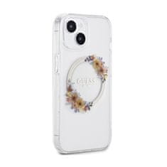 Guess Guess IML Flowers Wreath MagSafe - ohišje za iPhone 15 (prozorno)