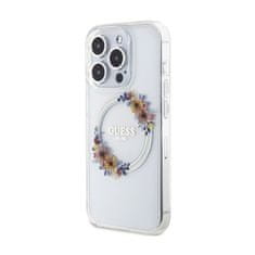 Guess Guess IML Flowers Wreath MagSafe - ohišje za iPhone 15 Pro (prozorno)