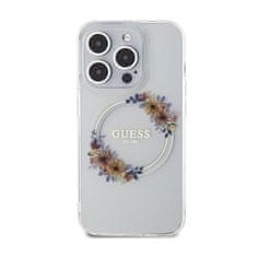 Guess Guess IML Flowers Wreath MagSafe - ohišje za iPhone 15 Pro (prozorno)