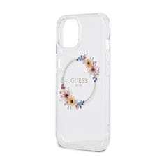 Guess Guess IML Flowers Wreath MagSafe - ohišje za iPhone 15 (prozorno)