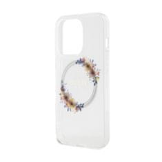 Guess Guess IML Flowers Wreath MagSafe - ohišje za iPhone 15 Pro Max (prozorno)