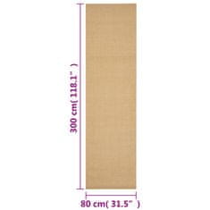 Vidaxl Preproga naravni sisal 80x300 cm