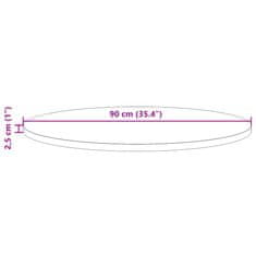 Vidaxl Mizna plošča okrogla voščeno rjava Ø90x2,5 cm trdna borovina