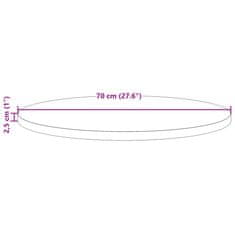 Vidaxl Mizna plošča okrogla voščeno rjava Ø70x2,5 cm trdna borovina