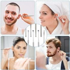 Netscroll 2x Popolni 7-delni set različnih pripomočkov za varno čiščenje ušes, set za odstranjevanje ušesnega masla s čistilno krtačko in škatlo za shranjevanje, 2 kosa, EarCleaningKit