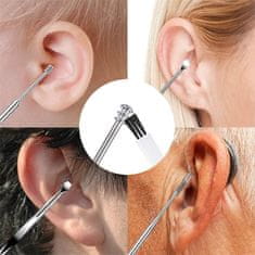 Netscroll 2x Popolni 7-delni set različnih pripomočkov za varno čiščenje ušes, set za odstranjevanje ušesnega masla s čistilno krtačko in škatlo za shranjevanje, 2 kosa, EarCleaningKit