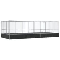 Vidaxl Voliera s podaljškom srebrna 725x307x212 cm jeklo