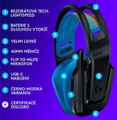 Logitech G535 LIGHTSPEED brezžične gaming slušalke - Črne