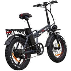 DrVetion AT20 Zložljivo električno kolo 20"*4.0 Fat Bike 48V 750W 20AH Samsung baterija 7 prestav 25KM/H Domet 60-100KM Disk zavore, siva