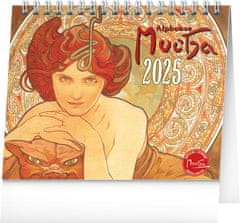 Notique NOTIKVIS Namizni koledar Alfons Mucha 2025, 16,5 x 13 cm