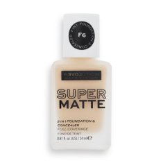 Revolution Super Matte 2 in 1 Foundation & Concealer tekoči in mat puder ter korektor 2v1 24 ml Odtenek f6