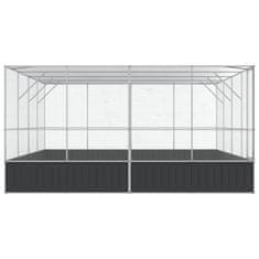 Vidaxl Voliera srebrna 418x414x212 cm jeklo