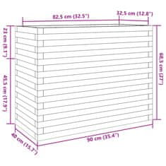 Vidaxl Vrtno cvetlično korito 90x40x68,5 cm trden les douglas