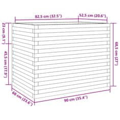 Vidaxl Vrtno cvetlično korito 90x60x68,5 cm impregnirana borovina