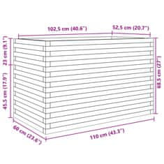 Vidaxl Vrtno cvetlično korito 110x60x68,5 cm trden les douglas