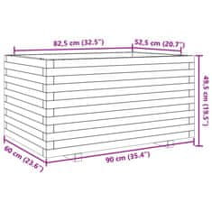 Vidaxl Vrtno cvetlično korito 90x60x49,5 cm trdna borovina