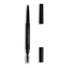 Makeup Revolution Duo Brow Definer natančen svinčnik za obrvi s krtačko 0.15 g Odtenek brown