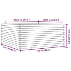 Vidaxl Vrtno cvetlično korito 110x110x49,5 cm trden les douglas