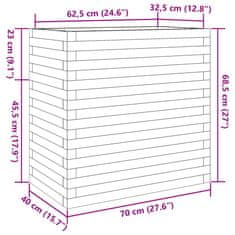 Vidaxl Vrtno cvetlično korito 70x40x68,5 cm impregnirana borovina