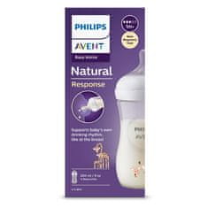 Philips Avent Avent Steklenička Natural Response 260 ml +1m žirafa