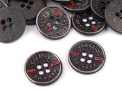 Klasični kovinski gumb velikosti 26" in 32" - (26") nikelj starinski (50 kosov)