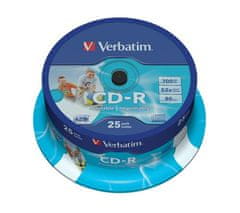 Verbatim CD-R 700 MB 80 min 52x Crystal Printable 25-vrstičnik