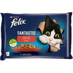 Felix Kapsule za mačke .-Fant.Multipack izbor mesa v želeju 4 x 85 g