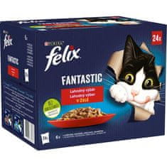 Felix Kapsule za mačke .-Fant.Multipack izbor mesa v želeju 24 x 85 g