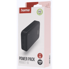 Hama Pocket 10, powerbank 10000 mAh, 2,1 A, izhod: 2x USB-A