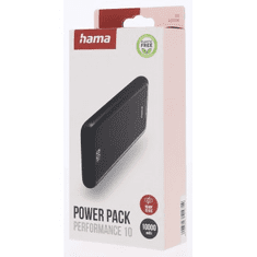 Hama Performance 10, powerbank 10000 mAh, 3 A, izhod: 1x USB-C, 2x USB-A, LED zaslon