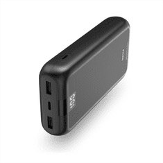 Hama Performance 20, powerbank 20000 mAh, 3 A, izhod: 1x USB-C, 2x USB-A, LED zaslon