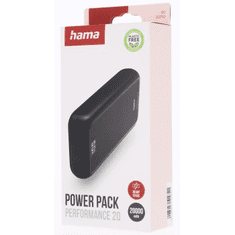 Hama Performance 20, powerbank 20000 mAh, 3 A, izhod: 1x USB-C, 2x USB-A, LED zaslon