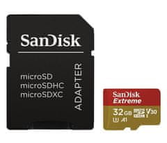 SanDisk Extreme 32GB microSDHC / CL10 / A1 / UHS-I V30 / 100mb/s / z adapterjem