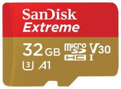 SanDisk Extreme 32GB microSDHC / CL10 / A1 / UHS-I V30 / 100mb/s / z adapterjem