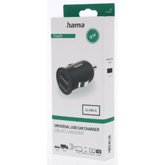 Hama Avtomobilski polnilnik USB, 2x USB-A, 2,4 A (12 W)