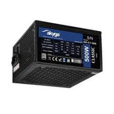 Akyga PC napajalnik ATX 500W P4+4 2x PCI-E 6+2 pin 4x SATA 2x Molex APFC 120mm