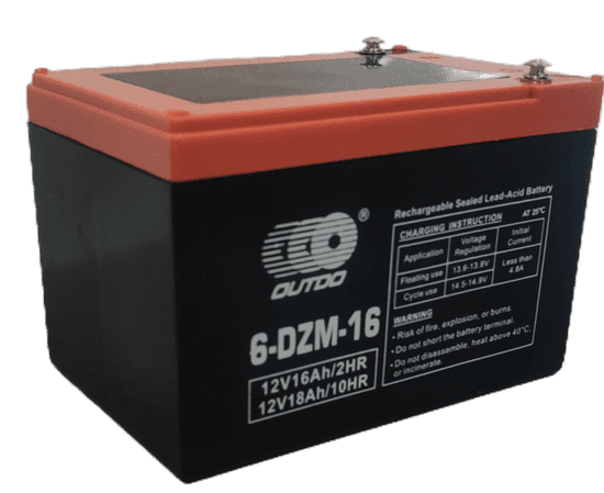 Outdo 6-DZM-16 svinčen akumulator za e-kolesa6-DZM-16 • 12V 16Ah • GEL|VRLA • DXŠXV: 150x100x99