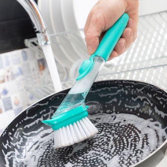 InnovaGoods Scourer Brush with Handle and Soap Dispenser Cleasy InnovaGoods