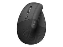 Logitech Lift Vertical Ergonomska miška - Graphite za levičarje, 400-4000 dpi, 6 gumbov, bluetooth bolt